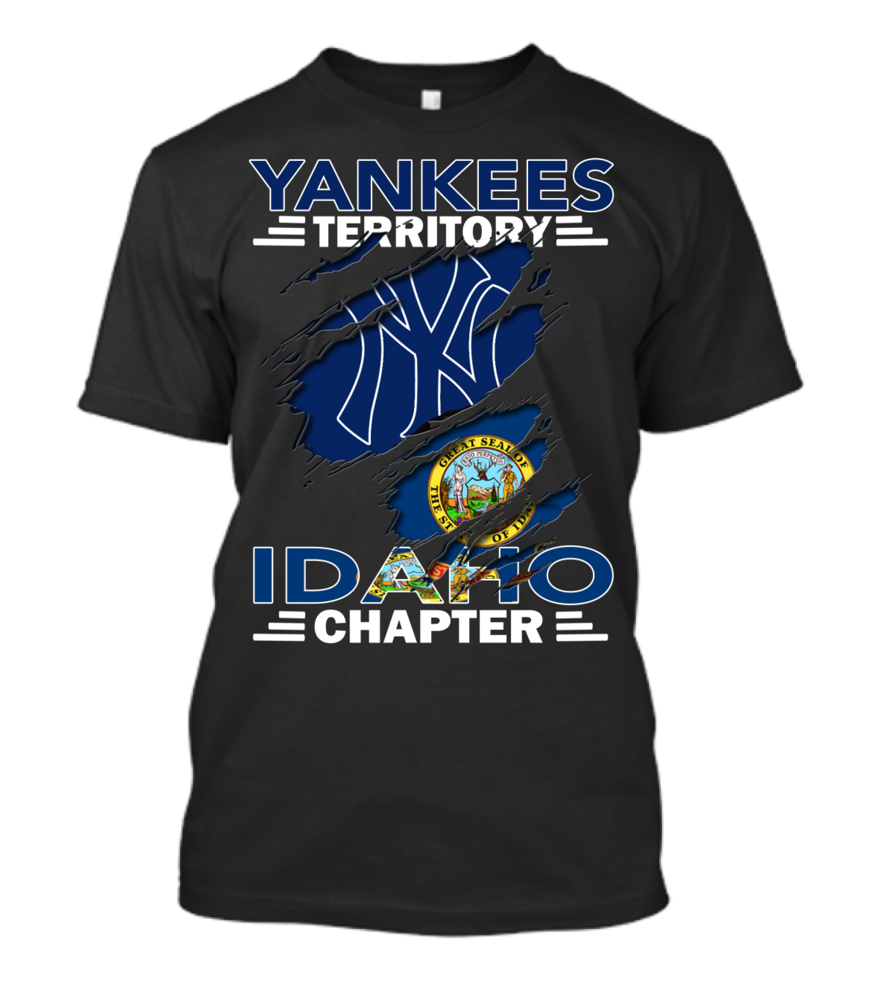 Yankees Territory Idaho Chapter With Great Seal Of Idaho T-Shirt