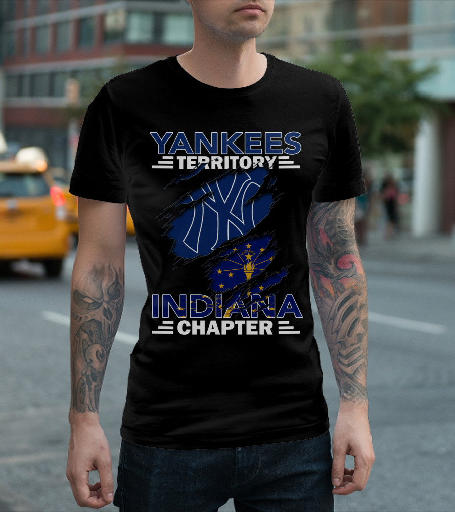 Yankees Territory Indiana Chapter Flag And Logo Fusion T-Shirt