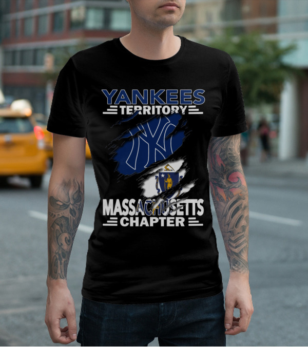 Yankees Territory Massachusetts Chapter NY Emblem State Flag Integration T-Shirt