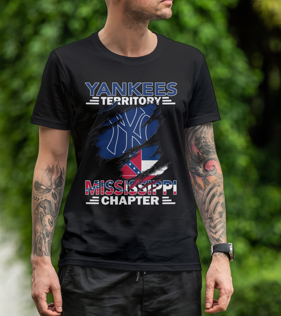YANKEES TERRITORY MISSISSIPPI CHAPTER SCRATCHED FLAG T-Shirt