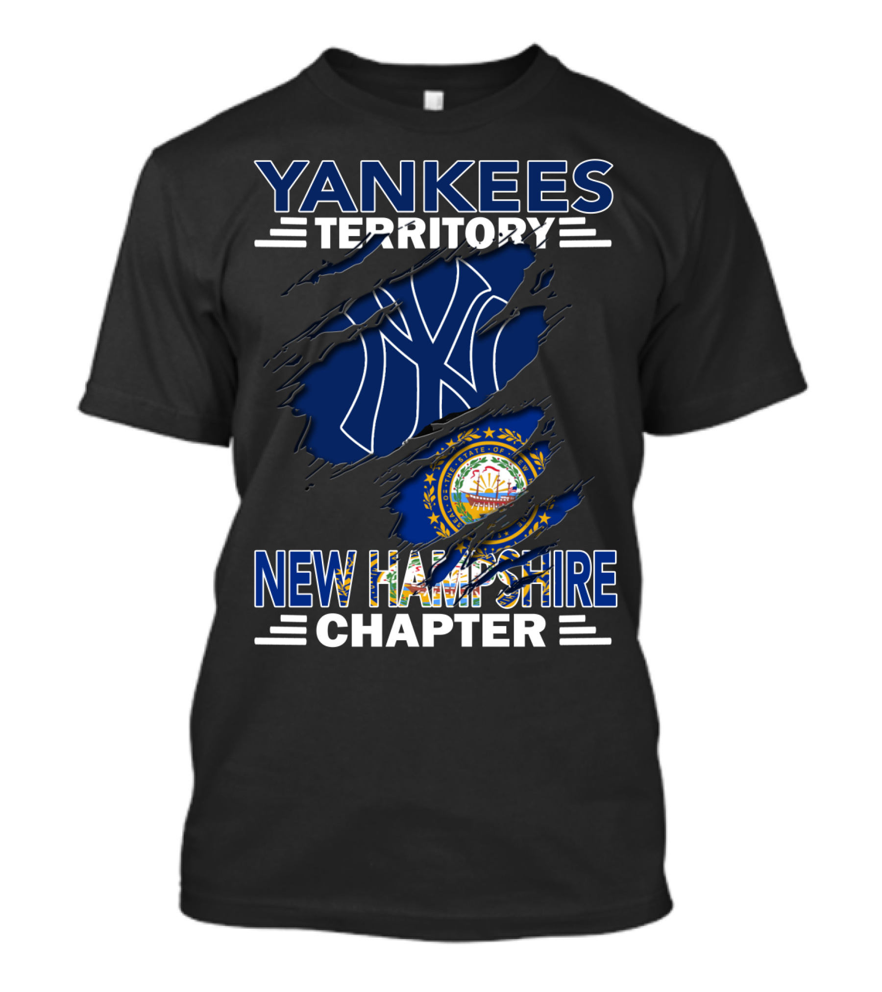 Yankees Territory New Hampshire Chapter Yankees Logo State Seal T-Shirt