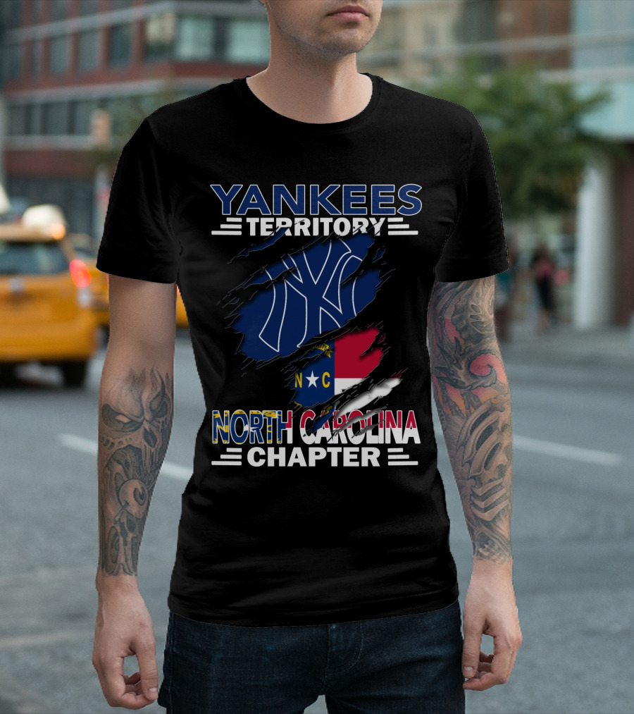 Yankees Territory North Carolina Chapter NY Logo And Flag T-Shirt