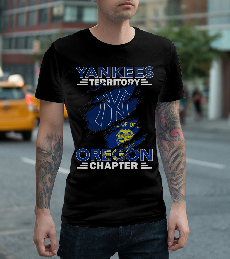 Yankees Territory Oregon Chapter NY Logo with Oregon Flag Elements T-Shirt