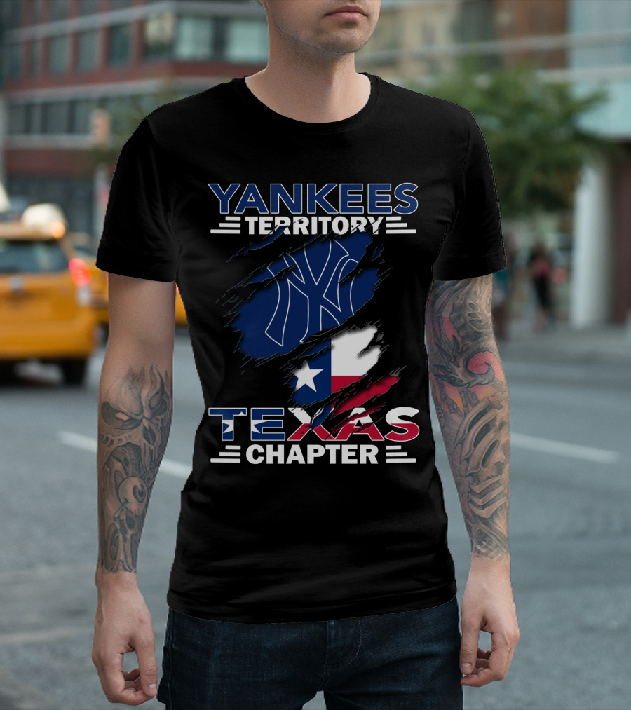 Yankees Territory Texas Chapter Yankees Logo Texas Flag T-Shirt