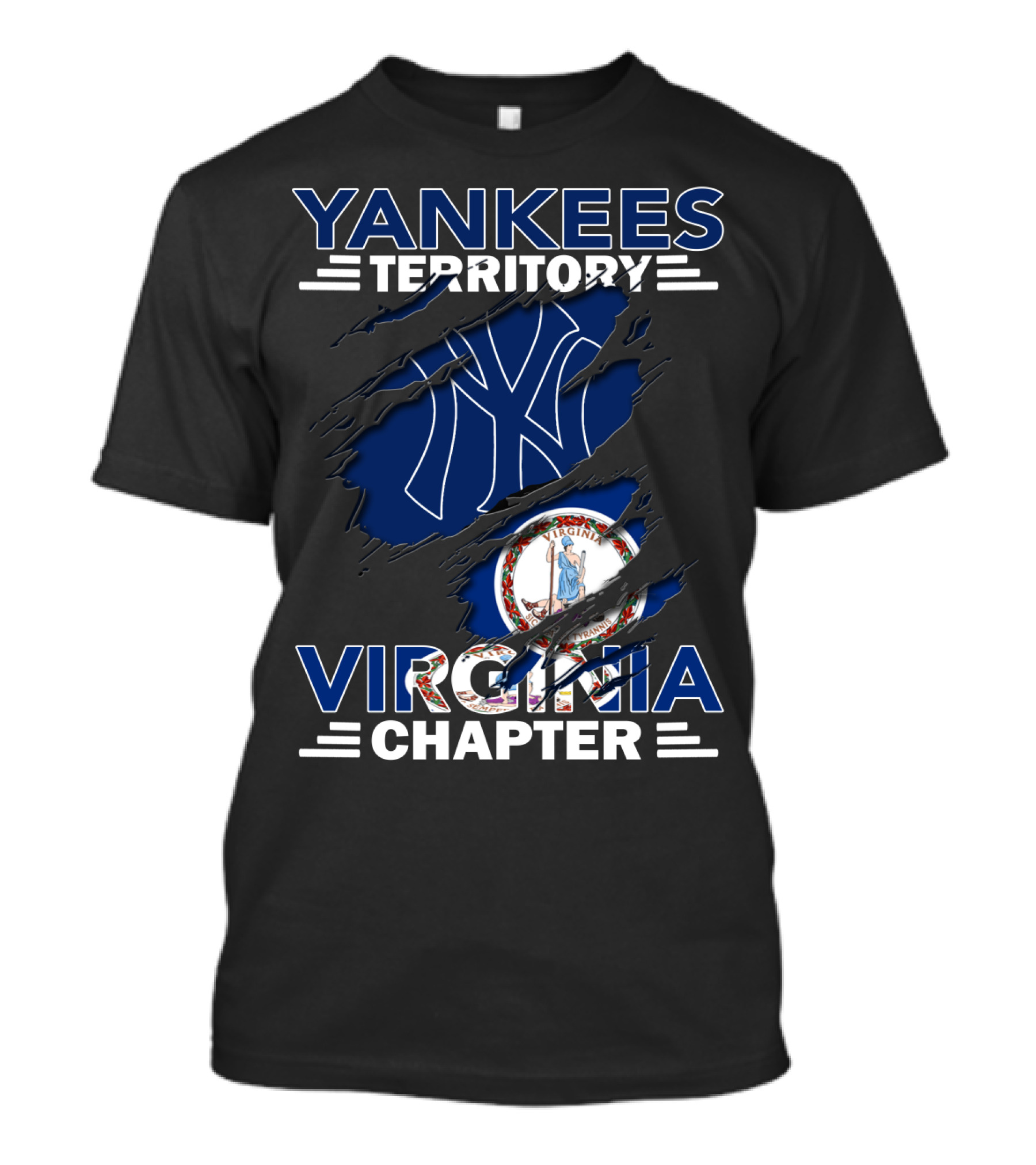 Yankees Territory Virginia Chapter Yankees Logo Virginia Flag T-Shirt