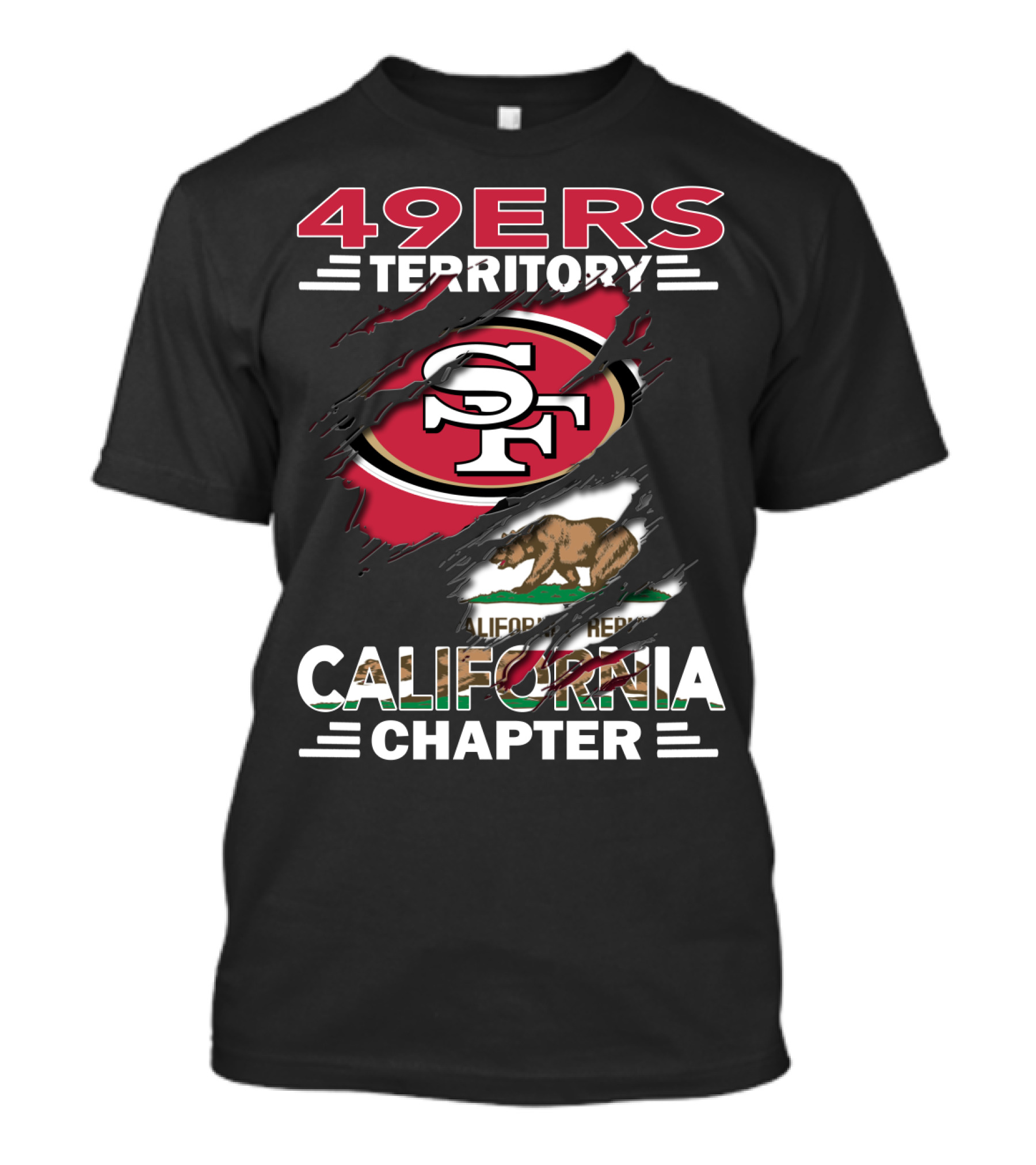 49ers Territory SF Logo California Bear Flag Chapter T-Shirt