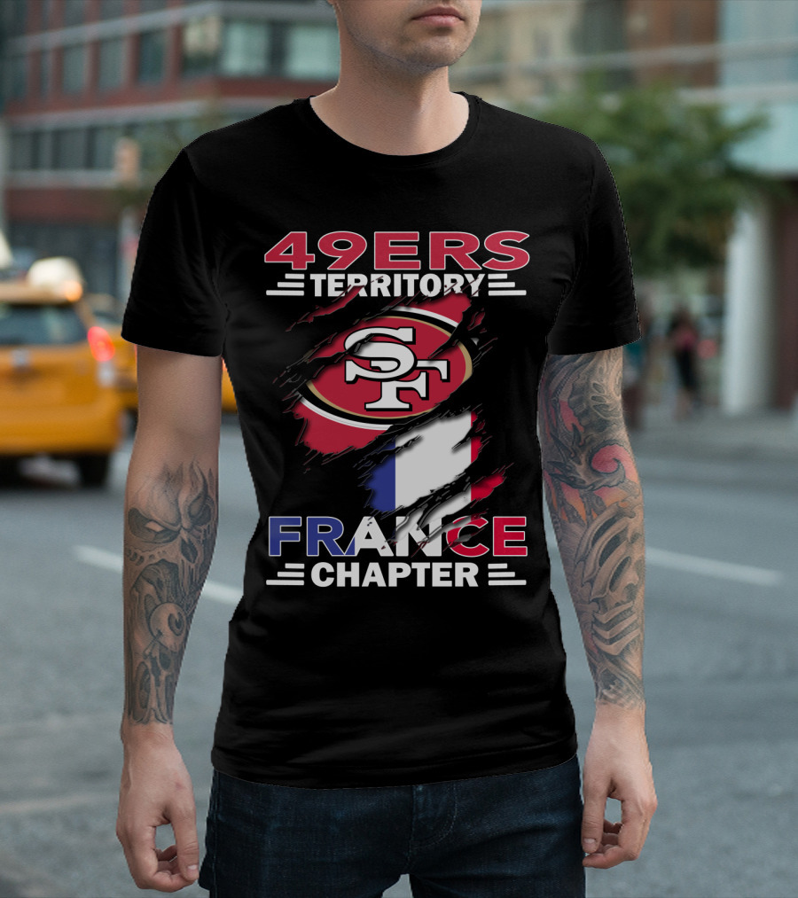 49ers Territory France Chapter SF Logo French Flag T-Shirt