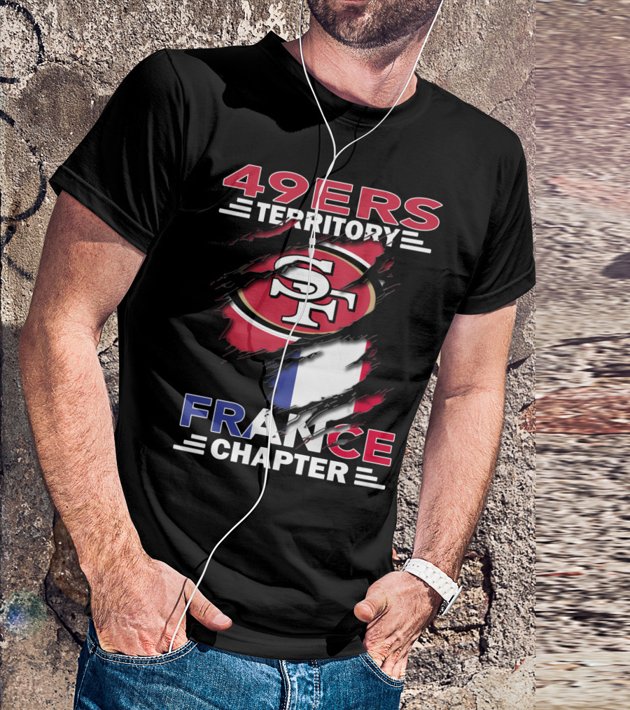 49ers Territory France Chapter SF Logo French Flag T-Shirt