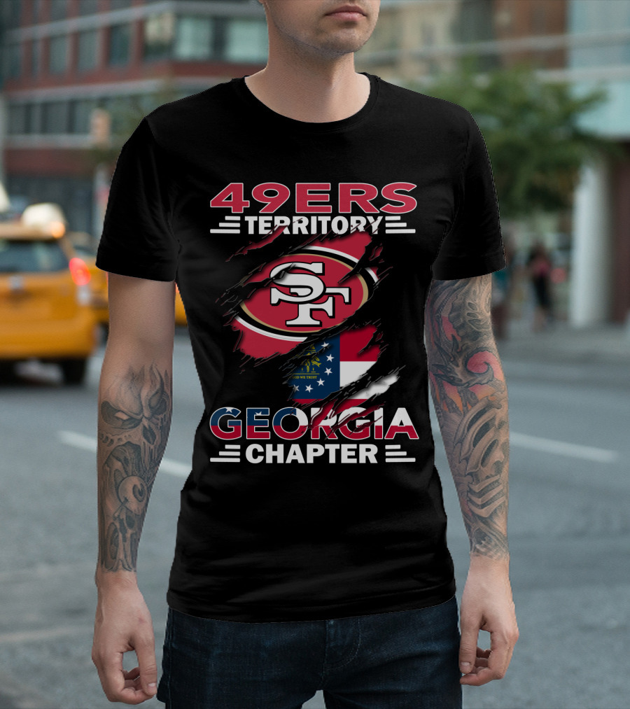 49ers Territory Georgia Chapter SF Logo with State Flag T-Shirt