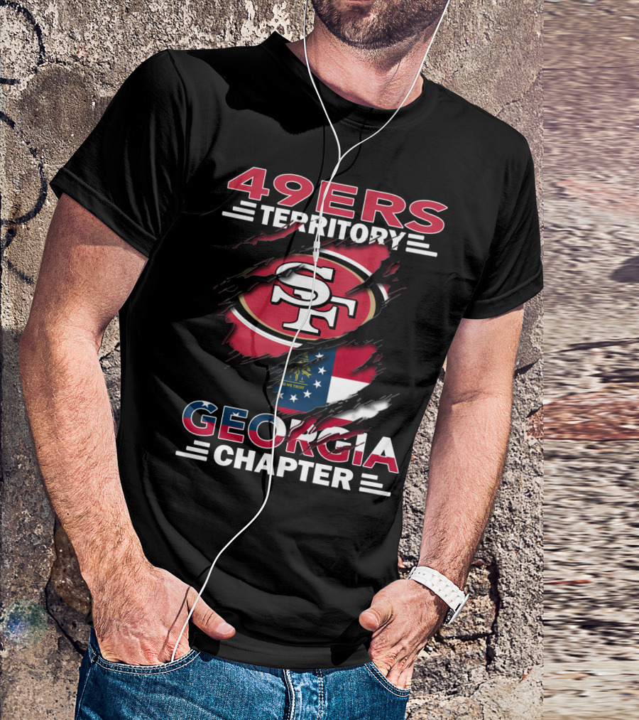 49ers Territory Georgia Chapter SF Logo With State Flag T-Shirt