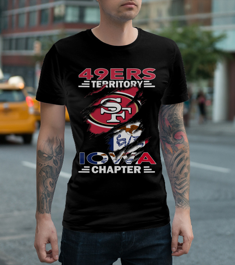 49ers Territory Iowa Chapter SF Logo and State Flag T-Shirt