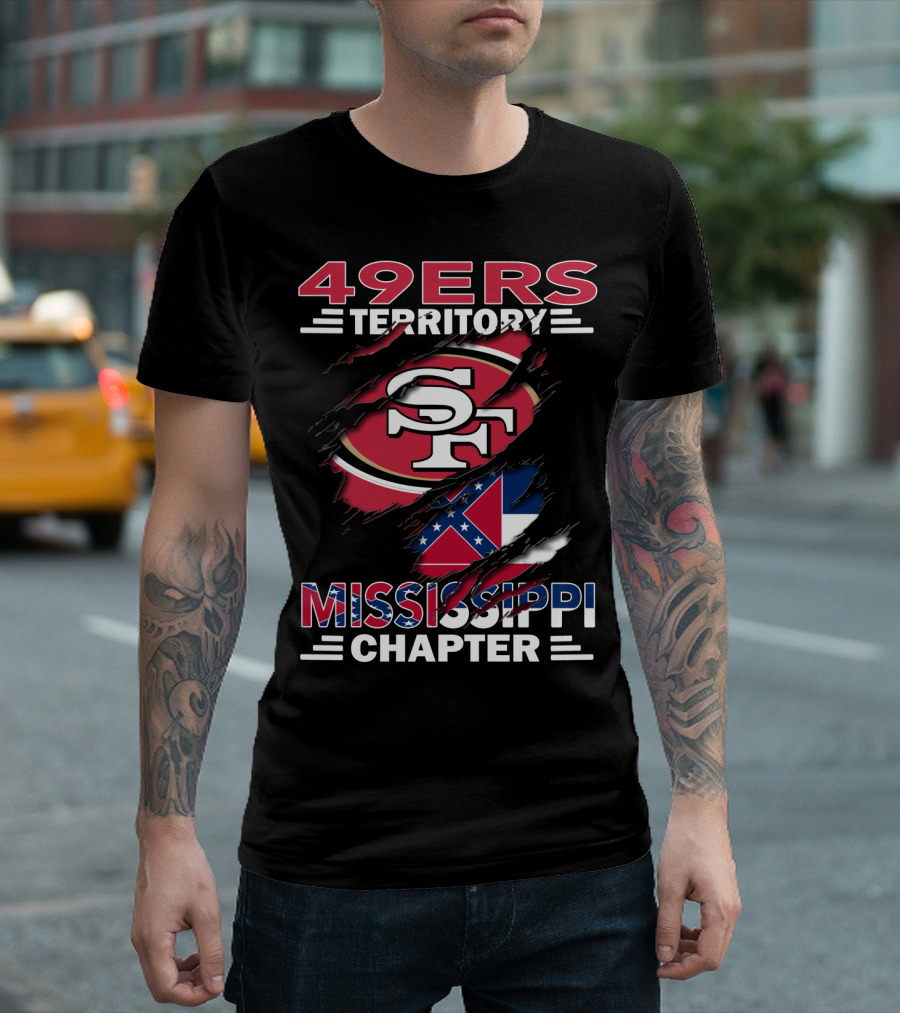 49ers Territory Mississippi Chapter SF Logo and Flag T-Shirt