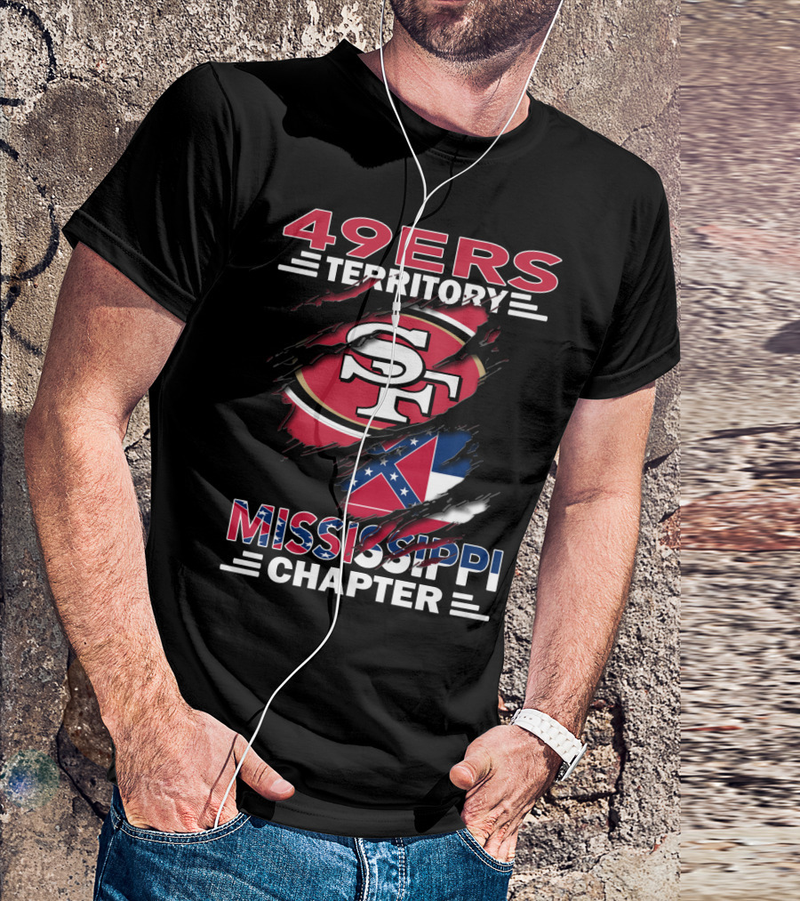 49ers Territory Mississippi Chapter SF Logo And Flag T-Shirt