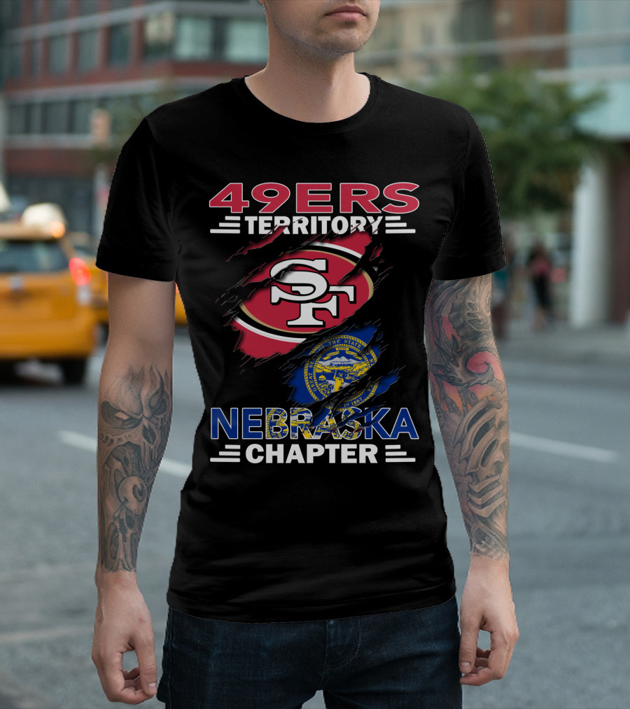 49ers Territory Nebraska Chapter SF Logo State Emblem T-Shirt