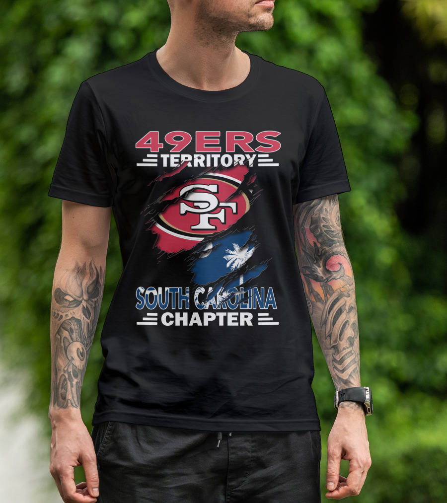 49ers Territory South Carolina Chapter SF Logo Palmetto Flag T-Shirt