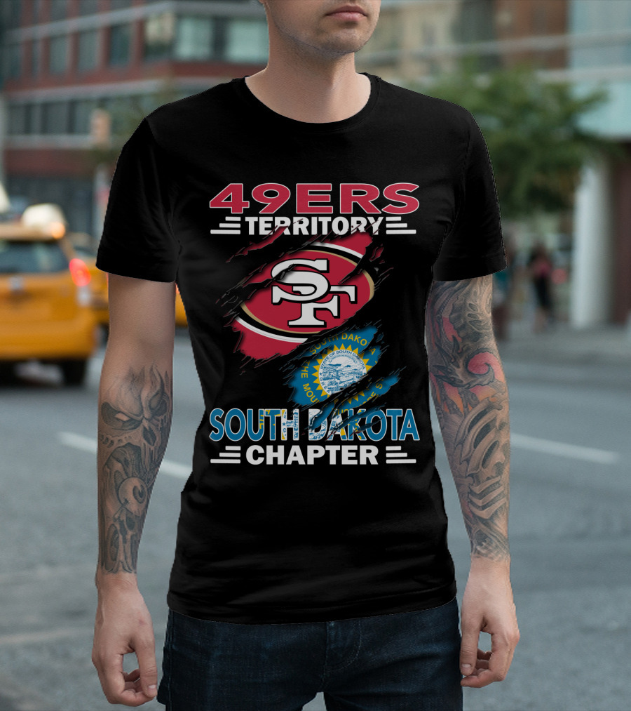 49ers Territory South Dakota Chapter SF Logo and State Emblem T-Shirt