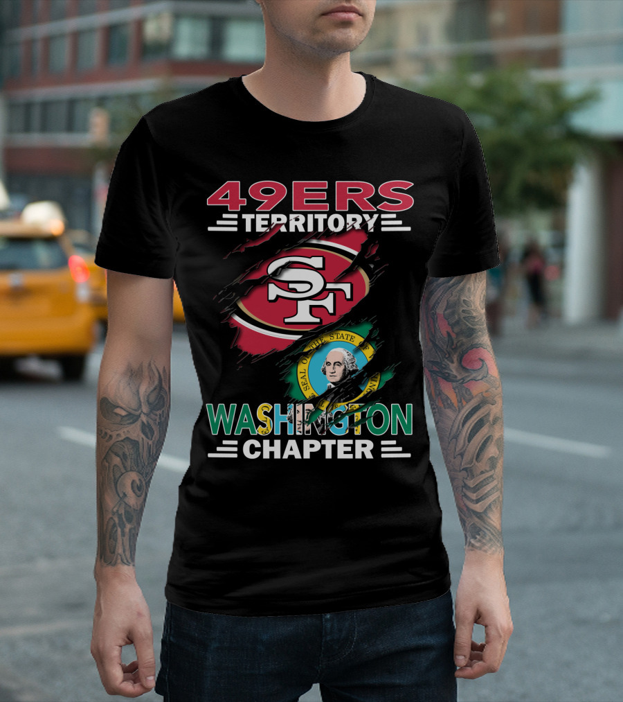 49ers Territory Washington Chapter SF Logo and Washington State Seal T-Shirt