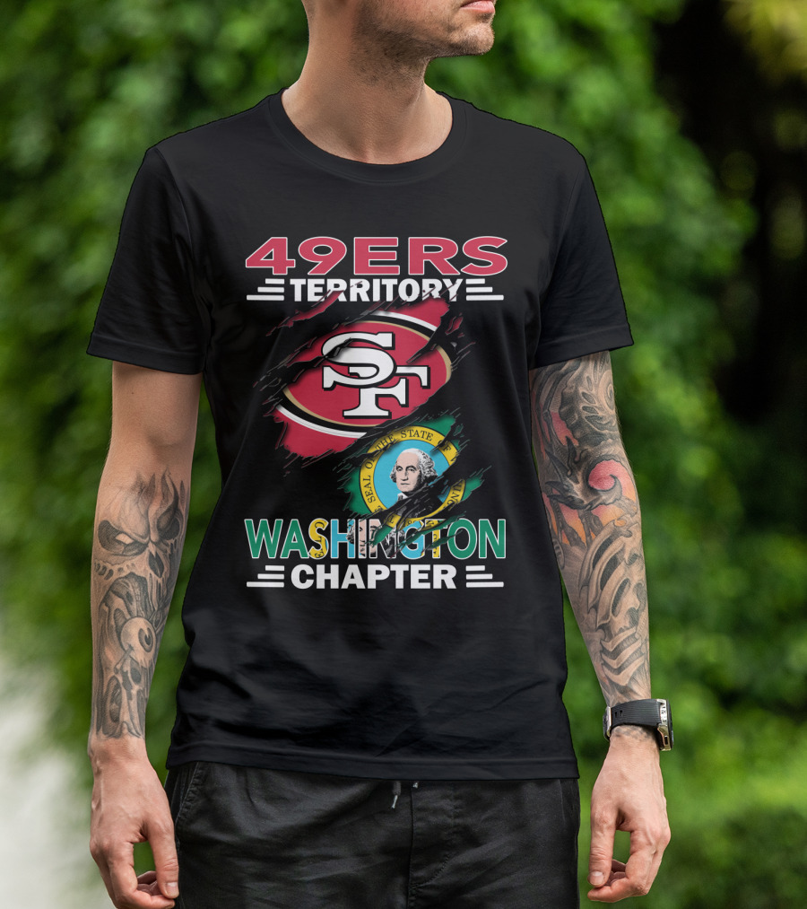 49ers Territory Washington Chapter SF Logo And Washington State Seal T-Shirt