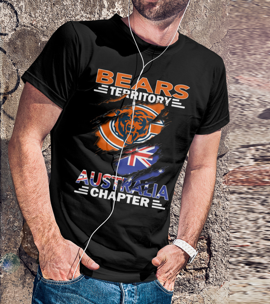 BEARS TERRITORY AUSTRALIA CHAPTER CHICAGO BEARS AUSTRALIAN FLAG SCRATCH T-Shirt