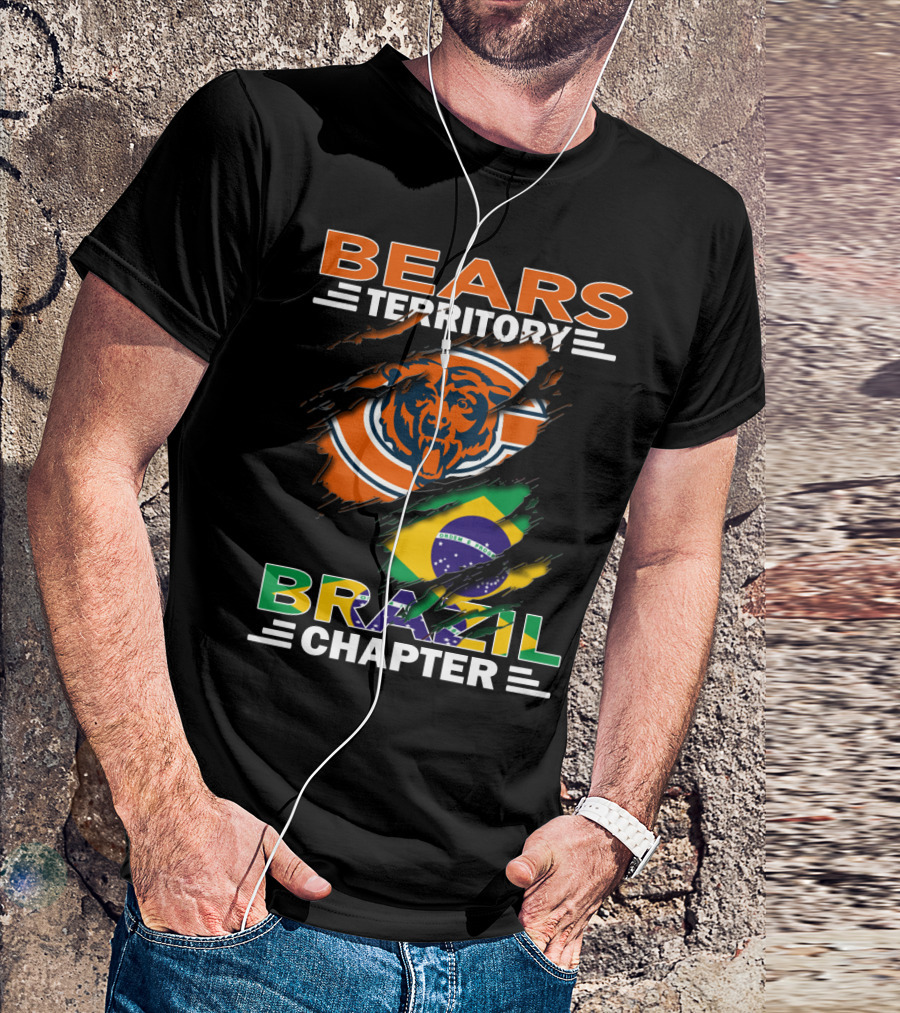 Bears Territory Brazil Chapter Chicago Bears Fan Club Brazil Flag T-Shirt