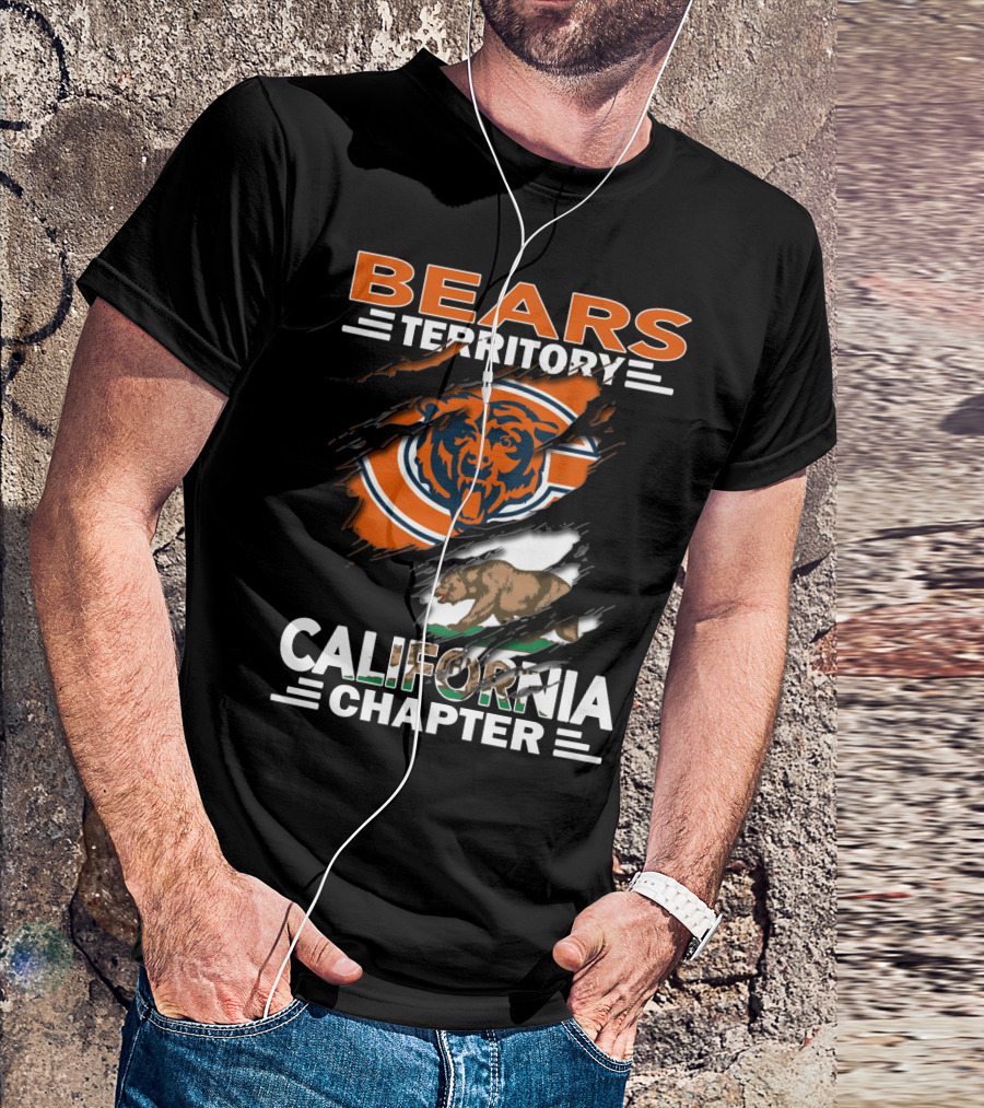 Bears Territory California Chapter Chicago Bears Logo And California State Bear T-Shirt