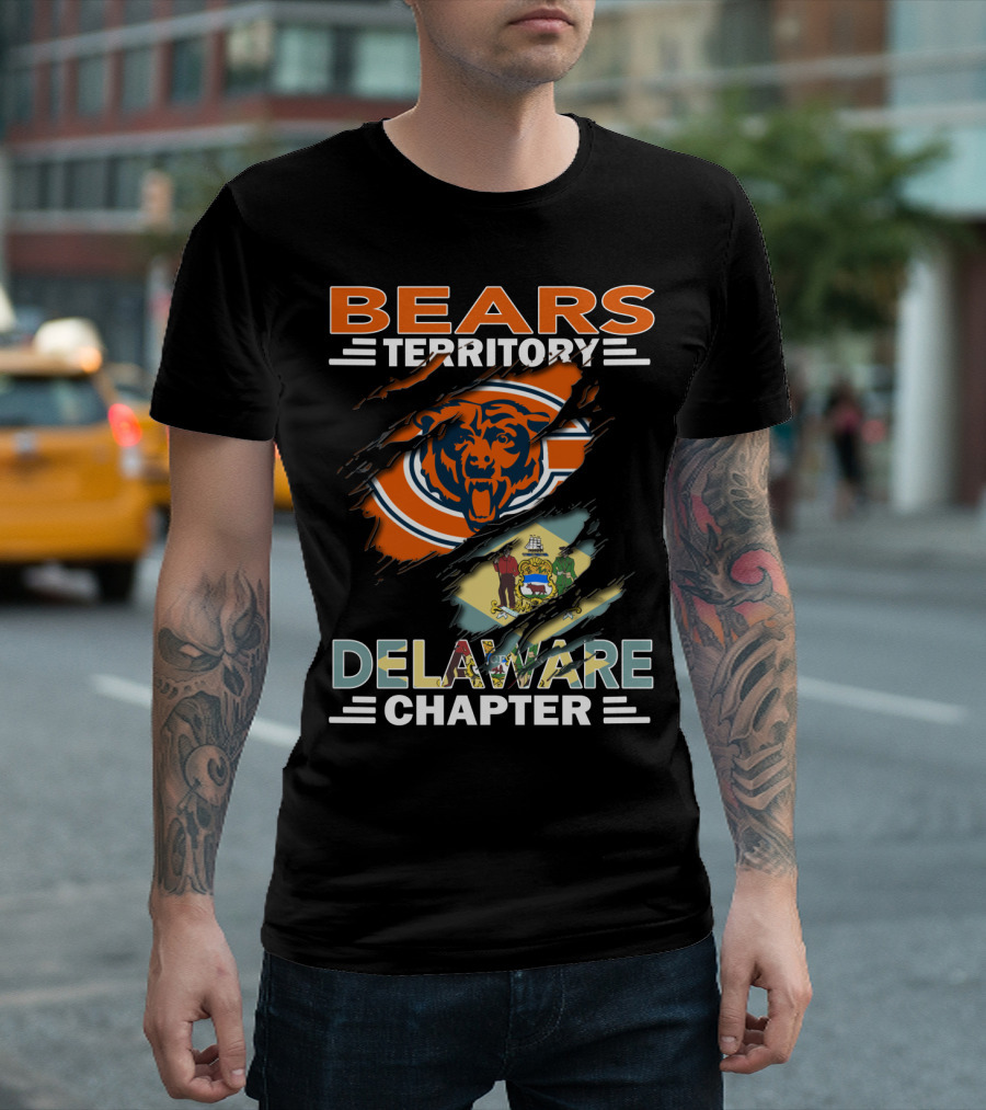 Bears Territory Chicago Delaware Chapter Flag Emblem T-Shirt
