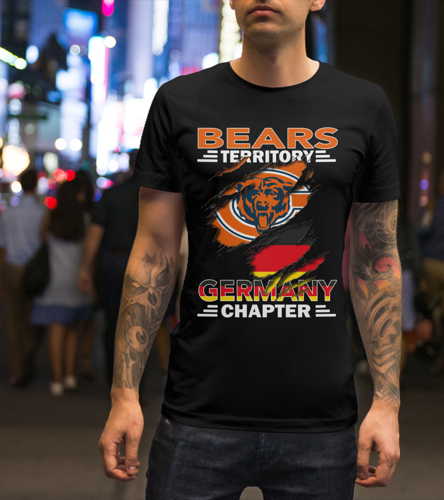 BEARS TERRITORY GERMANY CHAPTER CHICAGO BEARS LOGO GERMAN FLAG T-Shirt