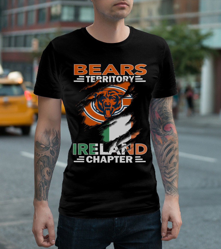 Bears Territory Ireland Chapter Chicago Bears Irish Flag Fan Club T-Shirt