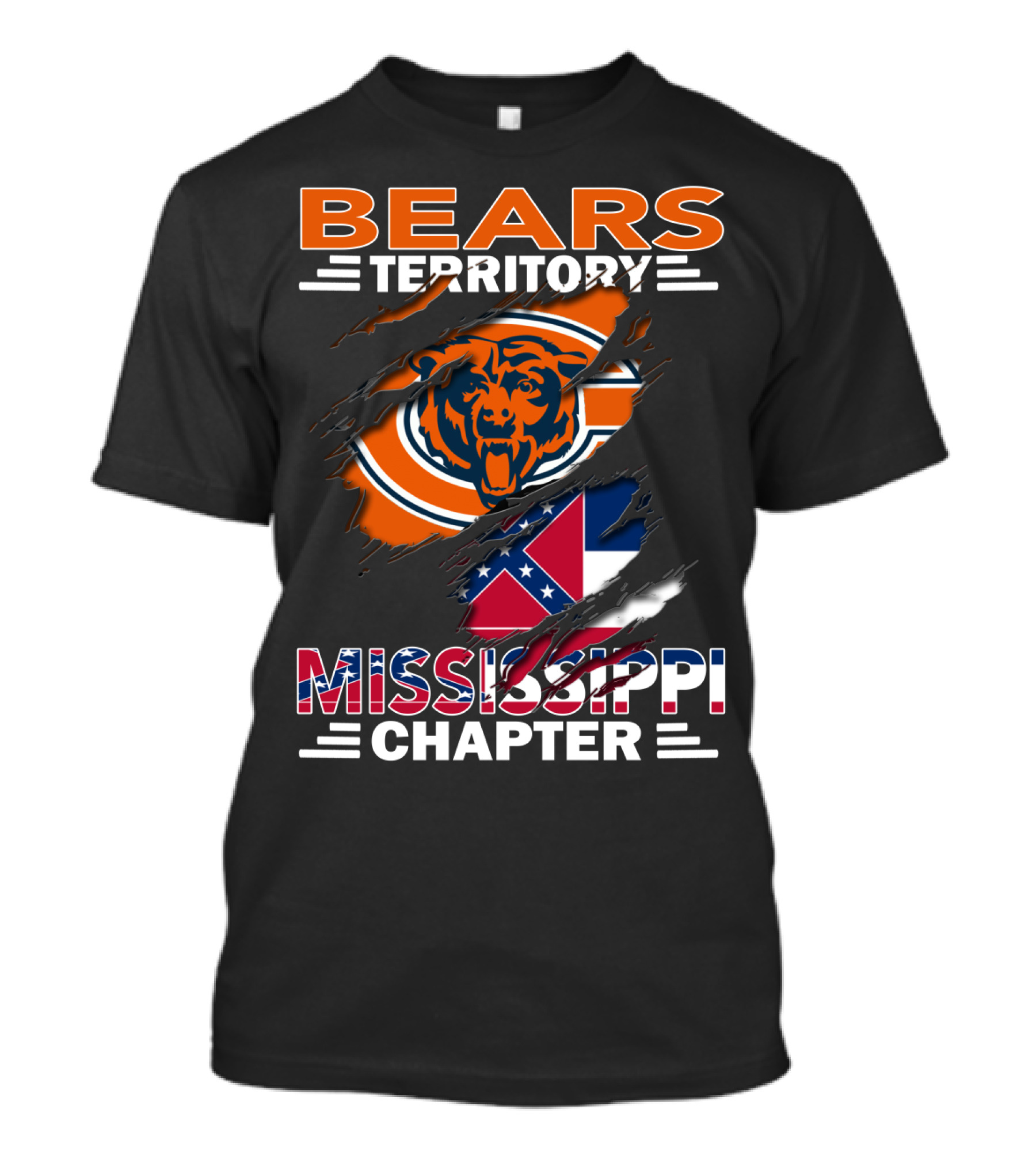 Bears Territory Chicago Mississippi Chapter Flag Collaboration T-Shirt