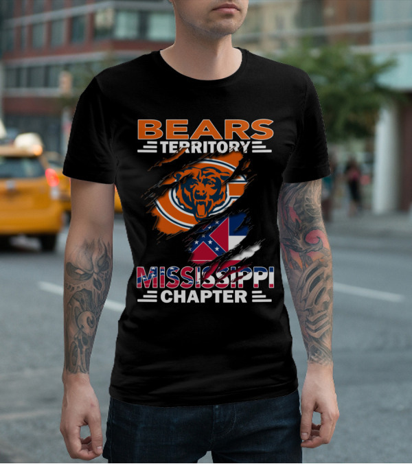 Bears Territory Chicago Mississippi Chapter Flag Collaboration T-Shirt