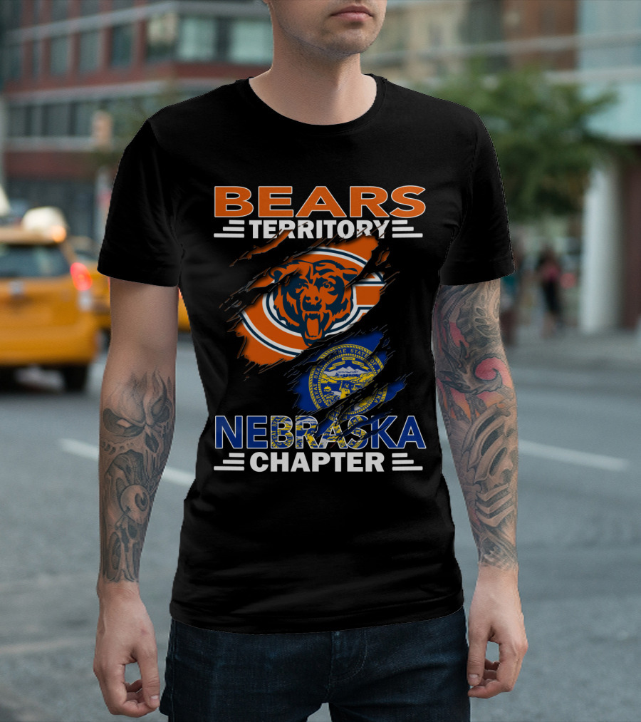 Bears Territory Nebraska Chapter Chicago Bears Logo Nebraska State Seal T-Shirt