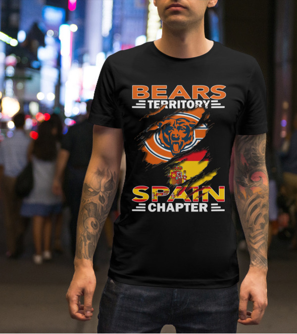 Bears Territory Spain Chapter Chicago Bears Flag T-Shirt