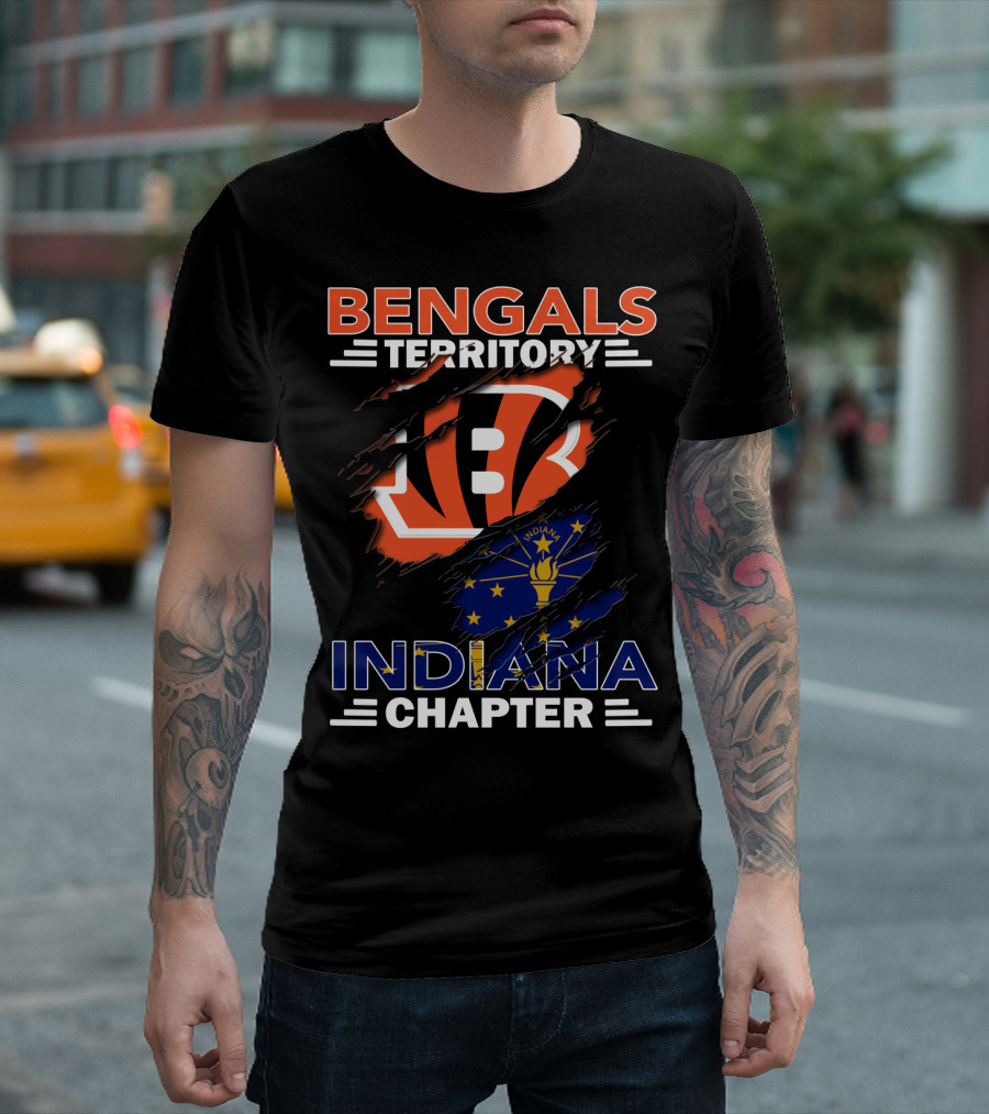 Bengals Territory Indiana Chapter NFL Fan Club United States Flag T-Shirt