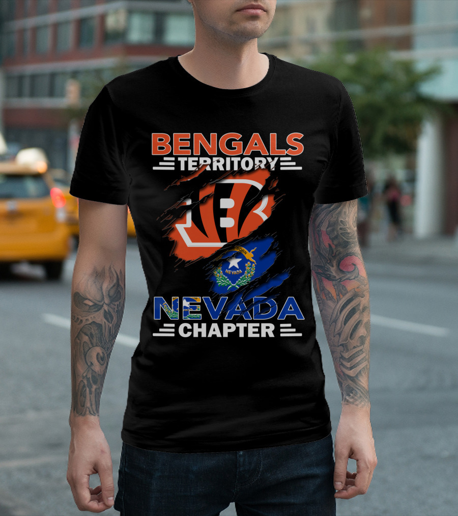 Bengals Territory Nevada Chapter Bengals Logo Nevada Flag T-Shirt