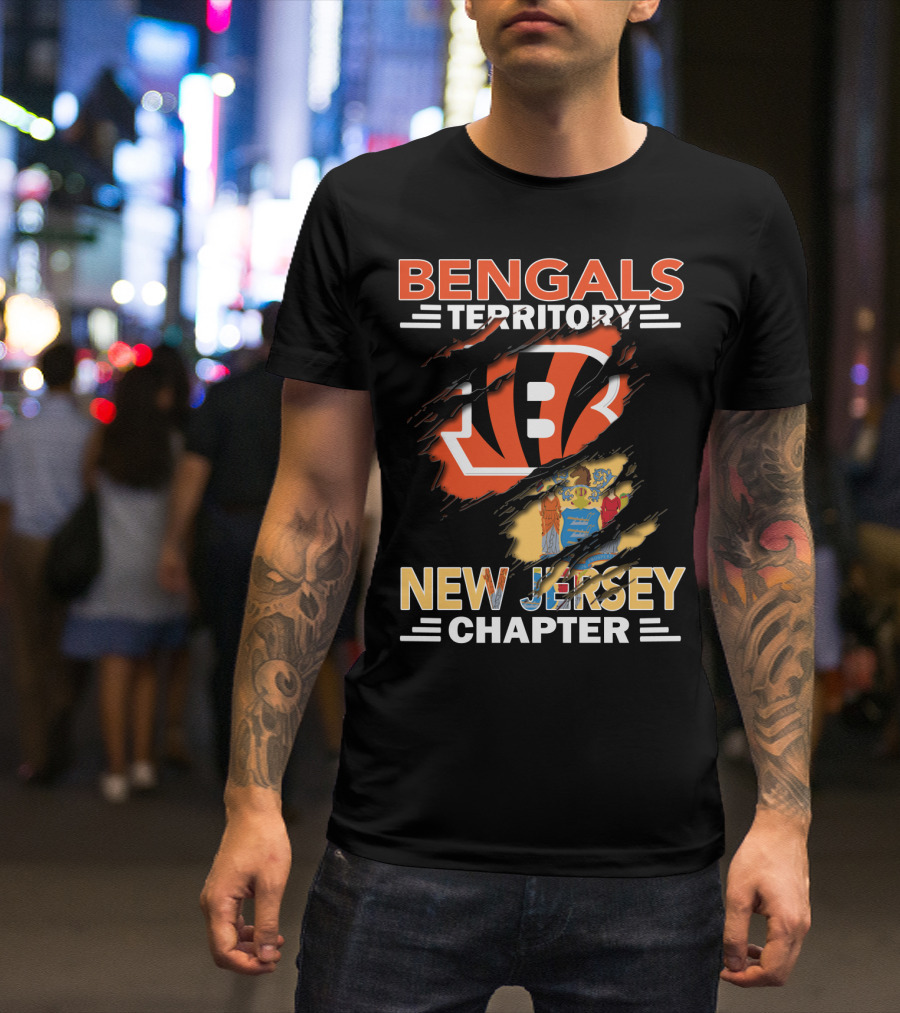 Bengals Territory New Jersey Chapter Logo And State Flag T-Shirt