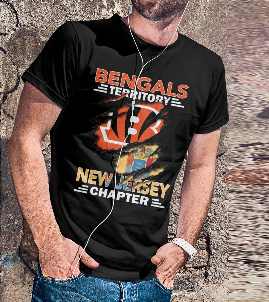 Bengals Territory New Jersey Chapter Logo And State Flag T-Shirt