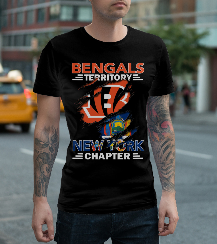 Bengals Territory New York Chapter Iconic Sports Fan Emblem T-Shirt