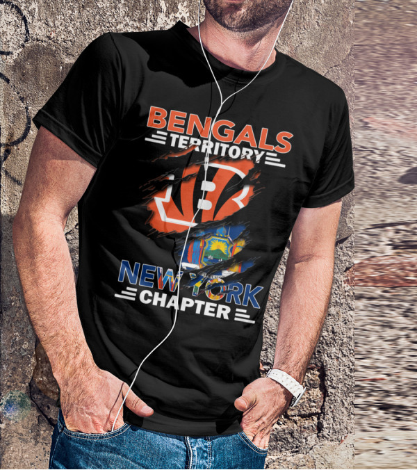 Bengals Territory New York Chapter Iconic Sports Fan Emblem T-Shirt