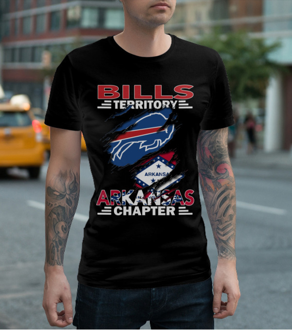 Bills Territory Arkansas Chapter Buffalo Logo And State Flag T-Shirt