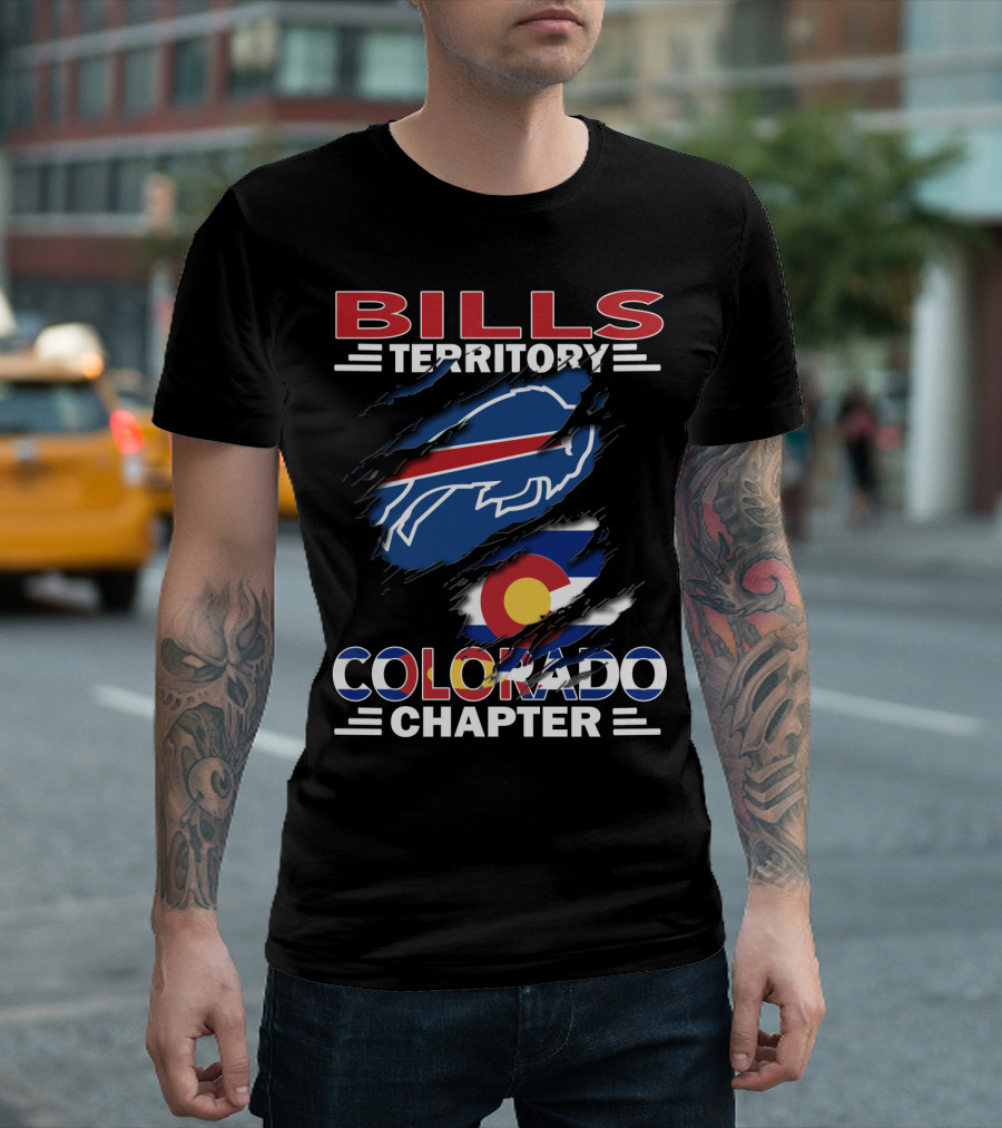 Bills Territory Colorado Chapter Buffalo Team Flag T-Shirt