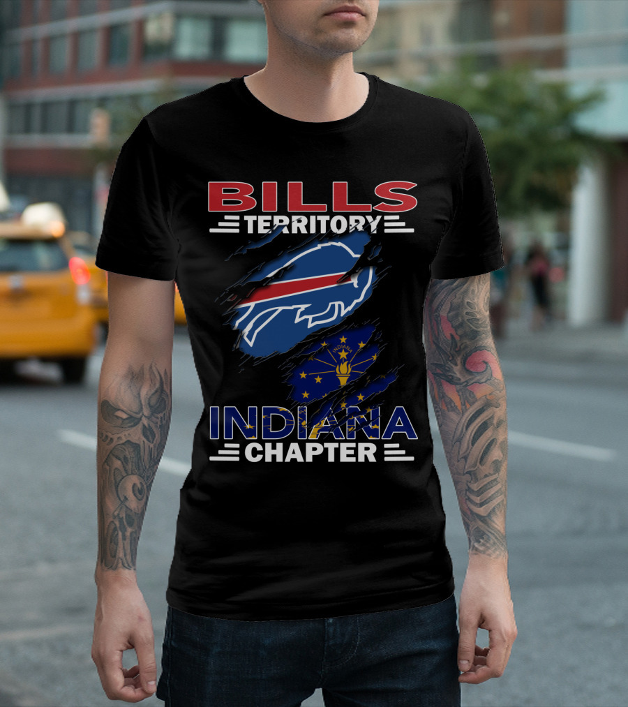 Bills Territory Indiana Chapter Buffalo Bills Indiana Flag T-Shirt