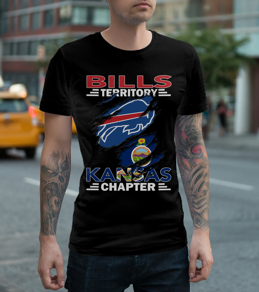 BILLS TERRITORY KANSAS CHAPTER BUFFALO BILLS LOGO KANSAS FLAG T-Shirt