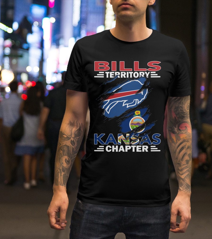 BILLS TERRITORY KANSAS CHAPTER BUFFALO BILLS LOGO KANSAS FLAG T-Shirt