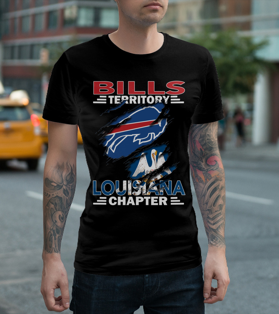 Bills Territory Louisiana Chapter Buffalo Bills Logo Fleur-de-lis Flag T-Shirt