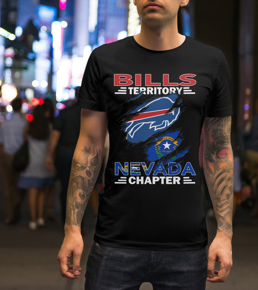 BILLS Territory Nevada Chapter Buffalo Nevada Flag Elements T-Shirt