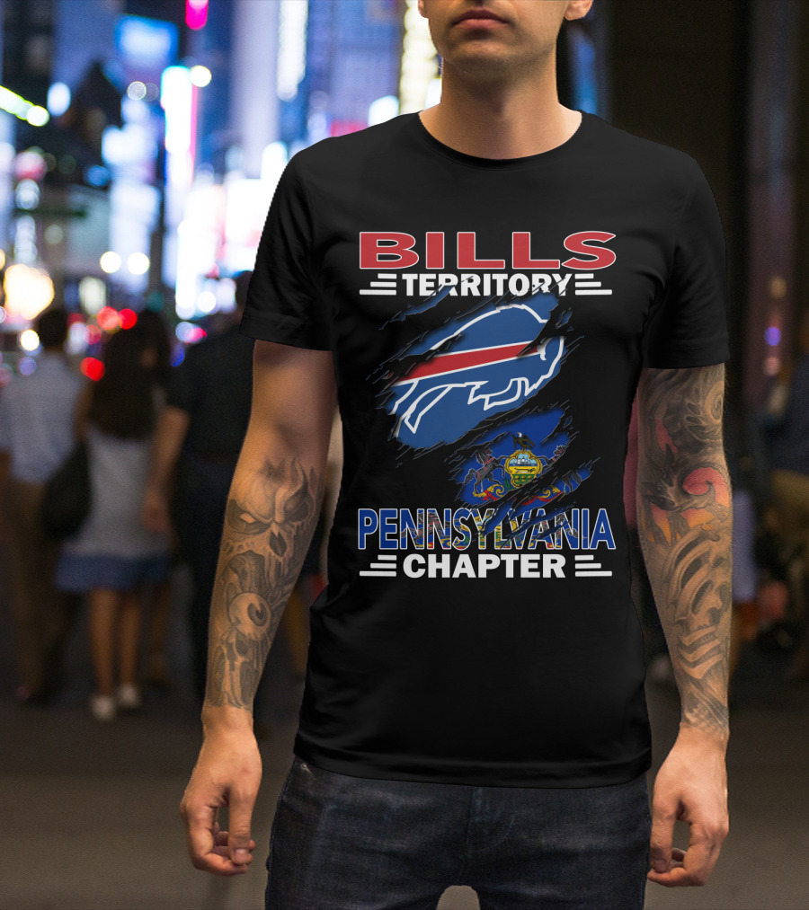 Bills Territory Pennsylvania Chapter Buffalo Bills Logo Ripped T-Shirt