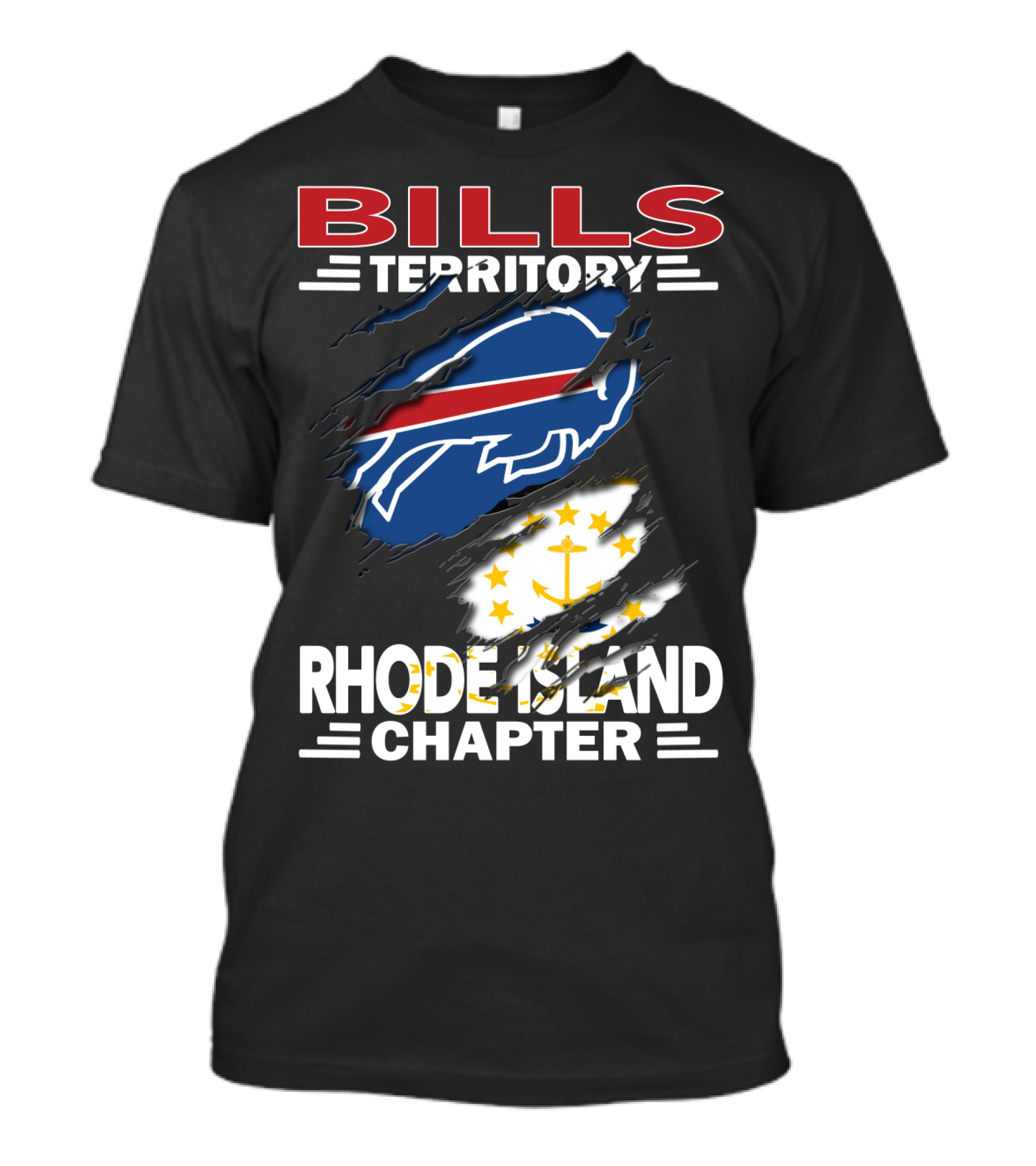 Bills Territory Rhode Island Chapter Blue Red Buffalo And Anchor T-Shirt