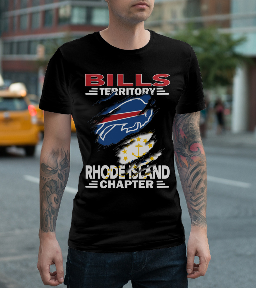 Bills Territory Rhode Island Chapter Blue Red Buffalo and Anchor T-Shirt