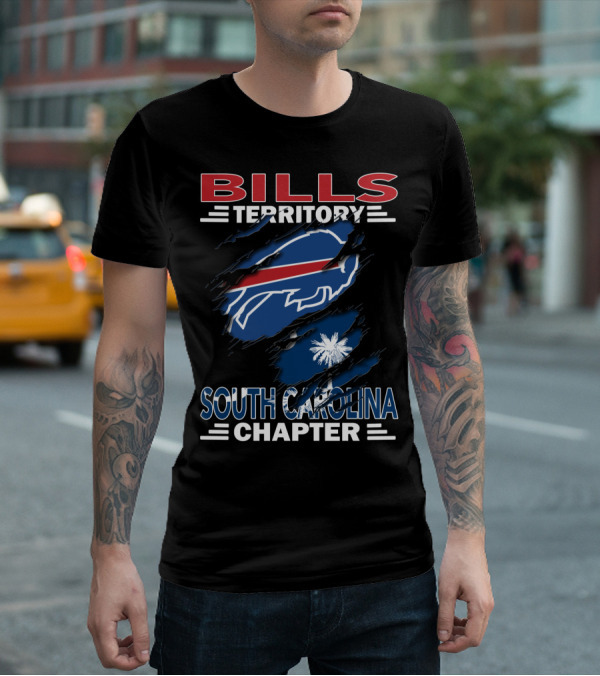 Bills Territory South Carolina Chapter Logo With Palmetto And Buffalo T-Shirt