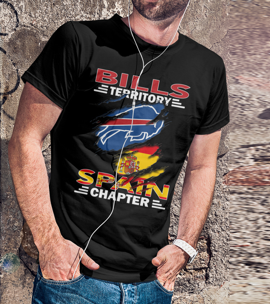 Bills Territory Spain Chapter Buffalo Logo Spain Flag T-Shirt